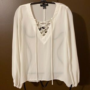 White Blouse w/Gold Hardware